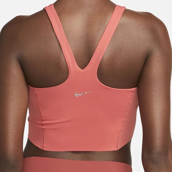 Nike Yoga Dri-FIT Luxe Crop Tank Top Size Small Coral/Peach/Pink - Picture 4 of 9